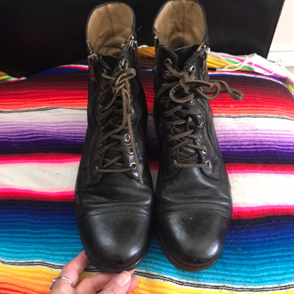 Leather Frye Lace Boots